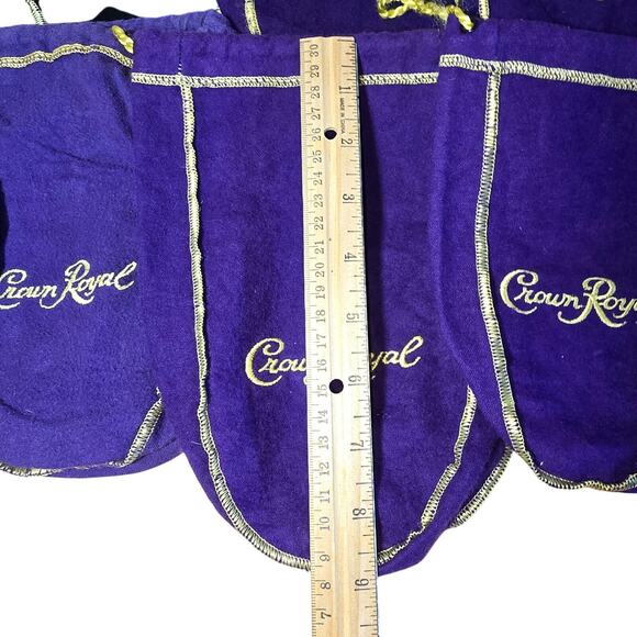 Lot of 6 Various Sizes Crown Royal Bags Purple Gold, 1 Black Titos Vodka Bag - Picture 3 of 6